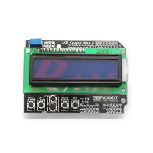 درع آردوينو شاشة LCD مقاس 2x16 مع لوحة مفاتيح
