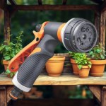 High Pressure Spray Gun with 8 Adjustable Patterns and Anti-Slip Grip