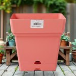 Plastic Square Planter 18cm - Watermelon Pink