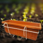 Rectangular Planter 40x20 cm with Metal Stand