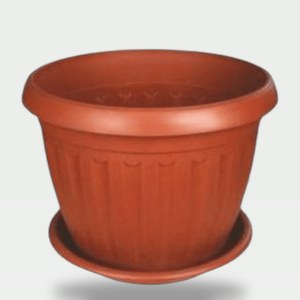 German Plant Pots 25 cm with Tray (Set of 5)