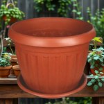 German Plant Pots 25 cm with Tray (Set of 5)