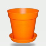 11cm Self-Watering Plastic Pot with Tray (Lens Shape)