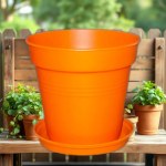 11cm Self-Watering Plastic Pot with Tray (Lens Shape)