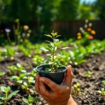 Hand-Push Roller Seed Planter with Metal Drum and Long Handle
