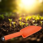 Reinforced Plastic Garden Scoop Shovel - Brown (Mintra)