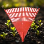 Hay & Leaf Collecting Rake 35cm – Vibrant Red