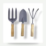 Garden Hand Tool Set – 3 Pcs – Durable Metal with Wooden Handle