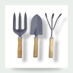 Garden Hand Tool Set – 3 Pcs – Durable Metal with Wooden Handle