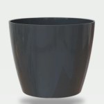 Round Royal Planter "Compass" with Tray - 30 cm Black