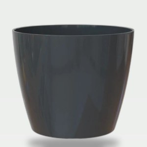 Round Royal Planter "Compass" with Tray - 30 cm Black