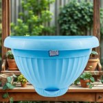 Half-Circle Wall Planter 30 cm Light Blue