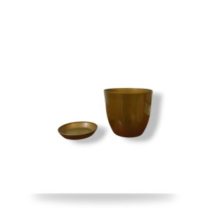 Decorative Planter 17 cm with Tray (Golden)