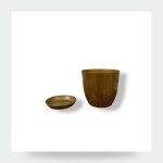 Decorative Planter 17 cm with Tray (Golden)