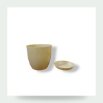 Decorative Planter 17 cm with Plate - Beige