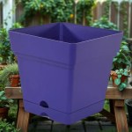 18cm Square Planter - Purple