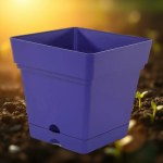 18cm Square Planter - Purple