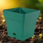 18cm Square Planter - Olive Green