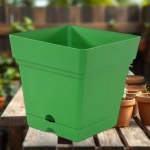 18cm Square Planter - Olive Green
