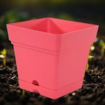 18cm Square Peach Planter