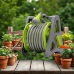 Water Hose Reel 15m ½ inch with Spray Gun and Mounting Base