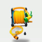 Professional Garden Hose 25m with Reel, Stand & Multi-Pattern Spray Gun