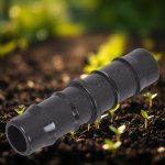 13mm Straight Connector for Irrigation – Black (Set of 10)