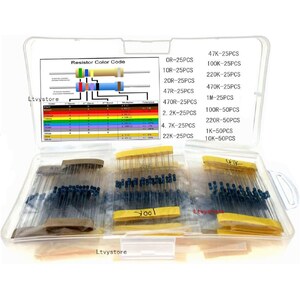 Kit Resistor 1/4W - 100 Carbon Resistors 1% Tolerance 1/4W